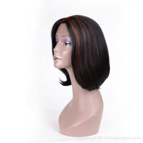High quality lace front wigs black fluffy synthetic wigs lace frontal wig natural straight and natural wave for fashion women